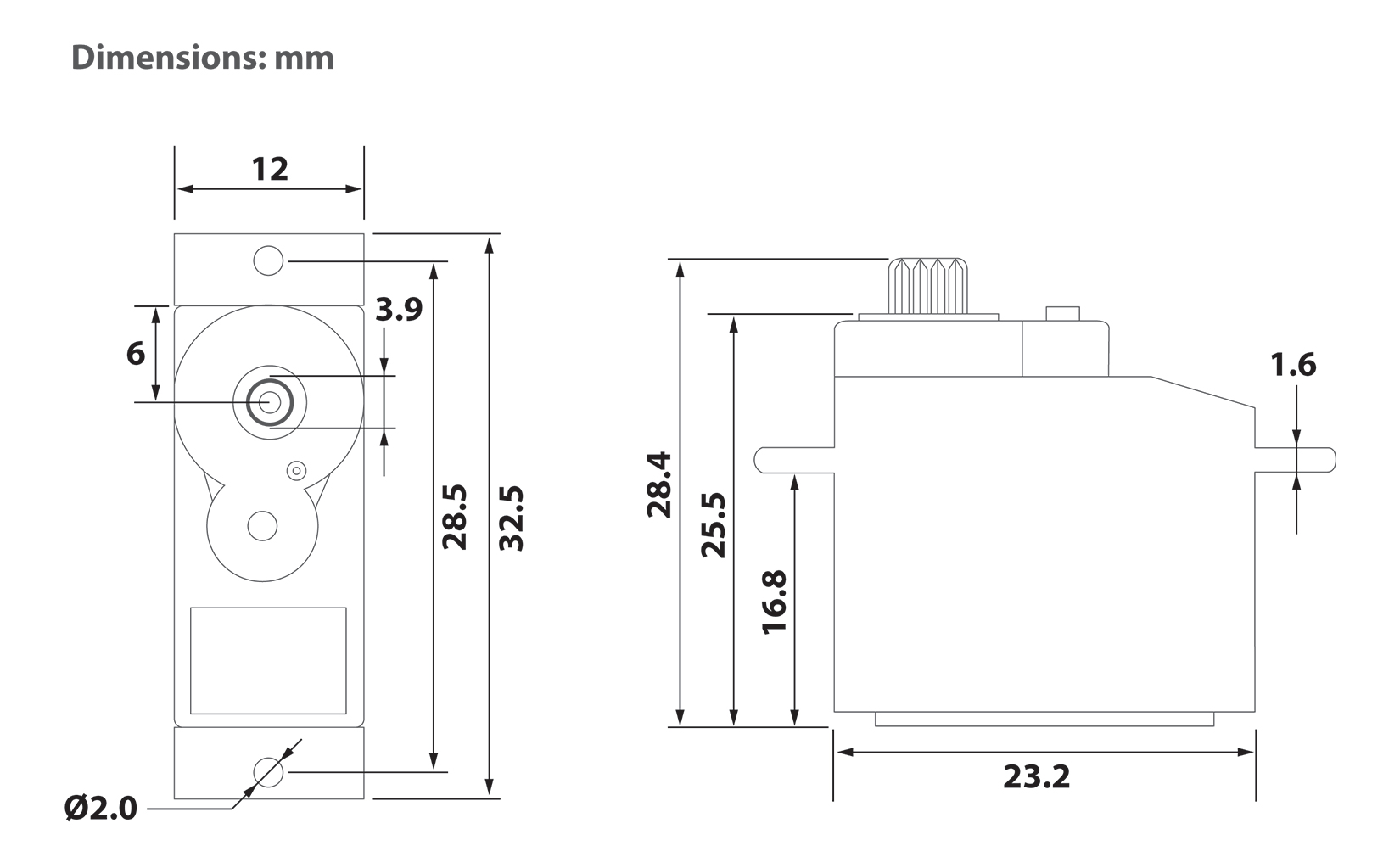 MG1003DS Servo Drawing
