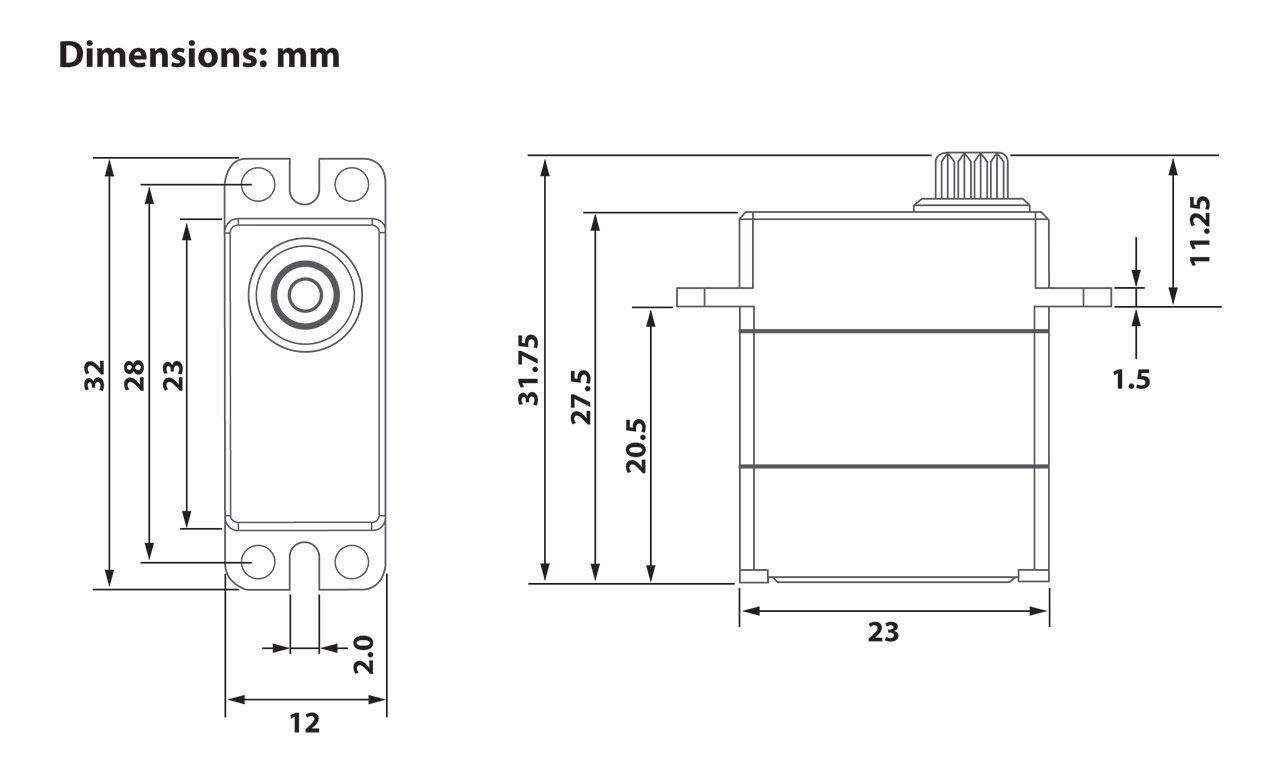MacGregor MG1609HV Servo Dimenion Drawing