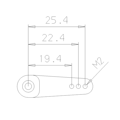 1.0inch M2 servo arm drawing