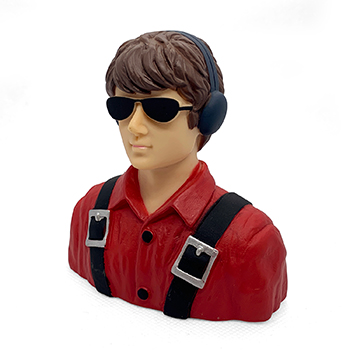 1/6th Scale Male Civilian Pilot Bust