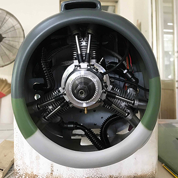 T-28 Trojan Cowling housing a Saito FG-33R3 4-Stroke Radial Engine